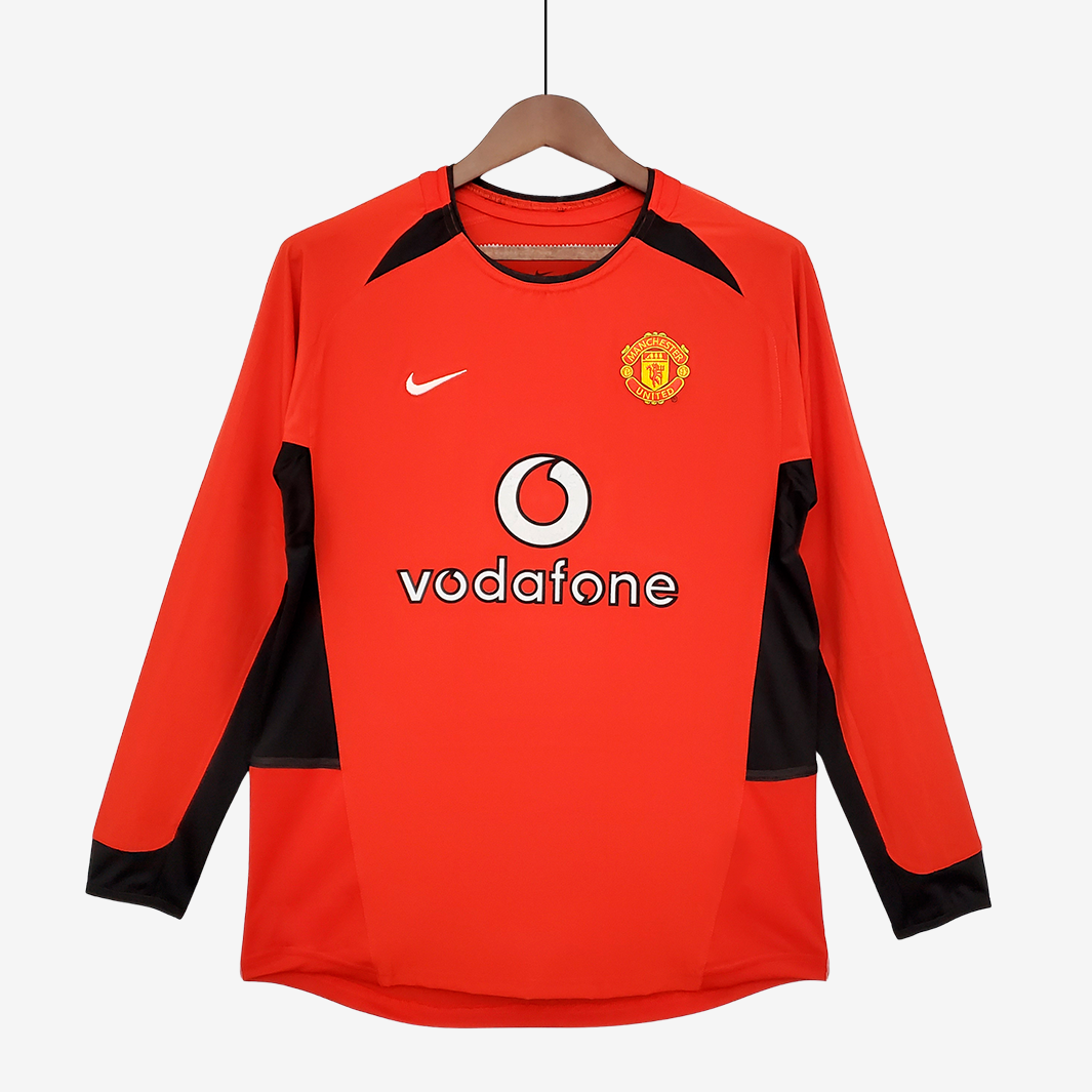 8-76 Camiseta Local Long Sleeve Manchester United 2002/04 – Versión Retro - Imagen 1