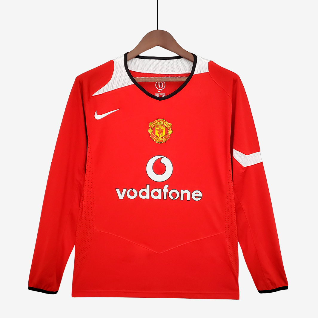 9-36 Camiseta Local Long Sleeve Manchester United 2004/06 – Versión Retro - Imagen 1