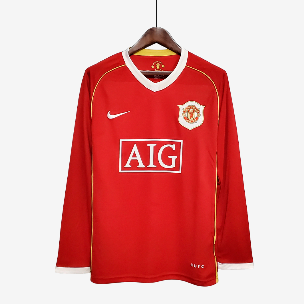 9-69 Manchester United 2006/07 Camiseta Local Long Sleeve Versión Retro - Imagen 1